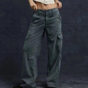 American Eagle Stretch Dreamy Drape Cargo Pants Dark Gray Baggy Size 18 NWT